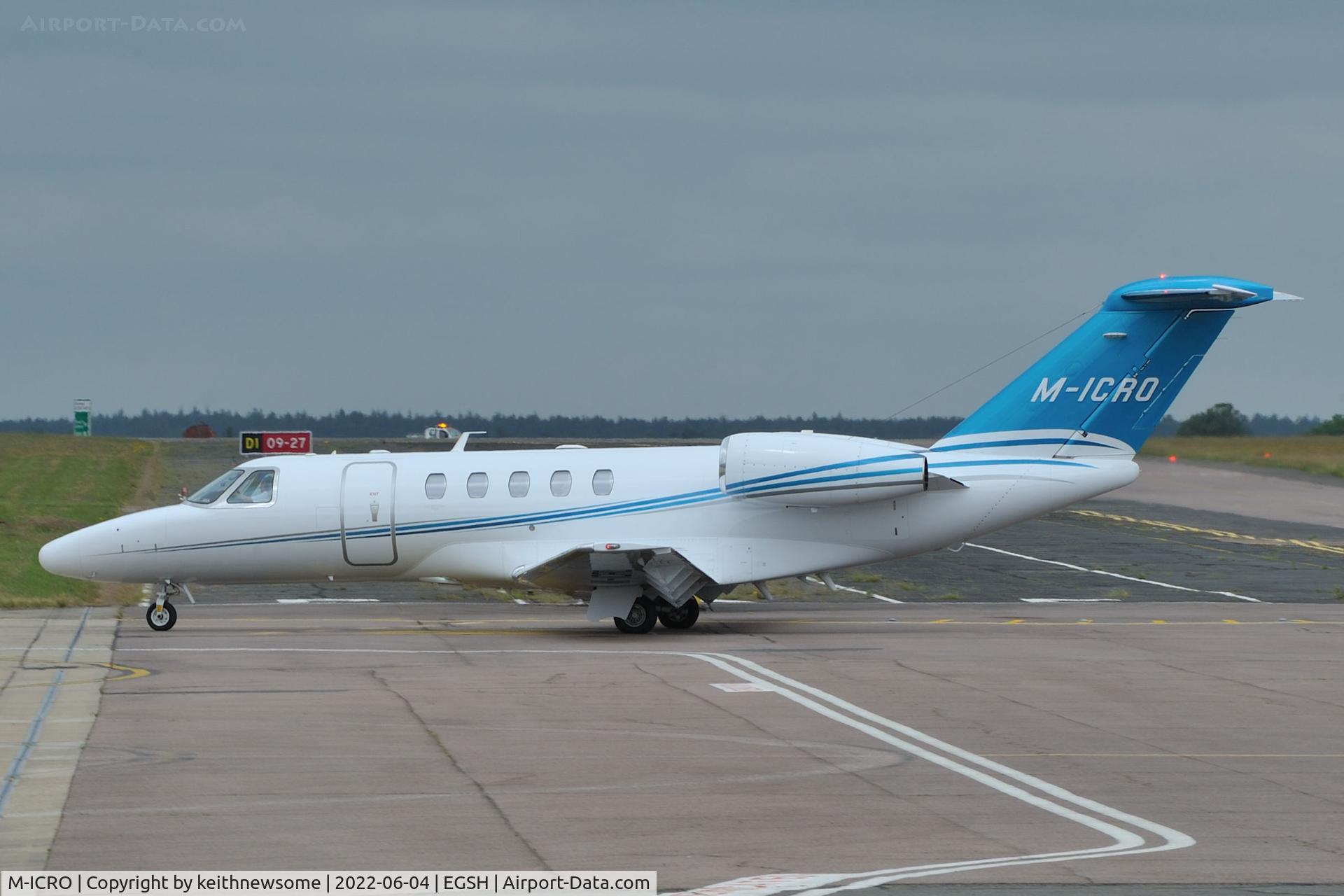 M-ICRO, 2017 Cessna 525C CitationJet CJ4 C/N 525C-0257, Arriving at Norwich.