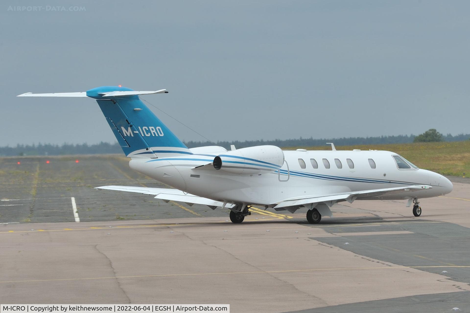 M-ICRO, 2017 Cessna 525C CitationJet CJ4 C/N 525C-0257, Leaving Norwich.