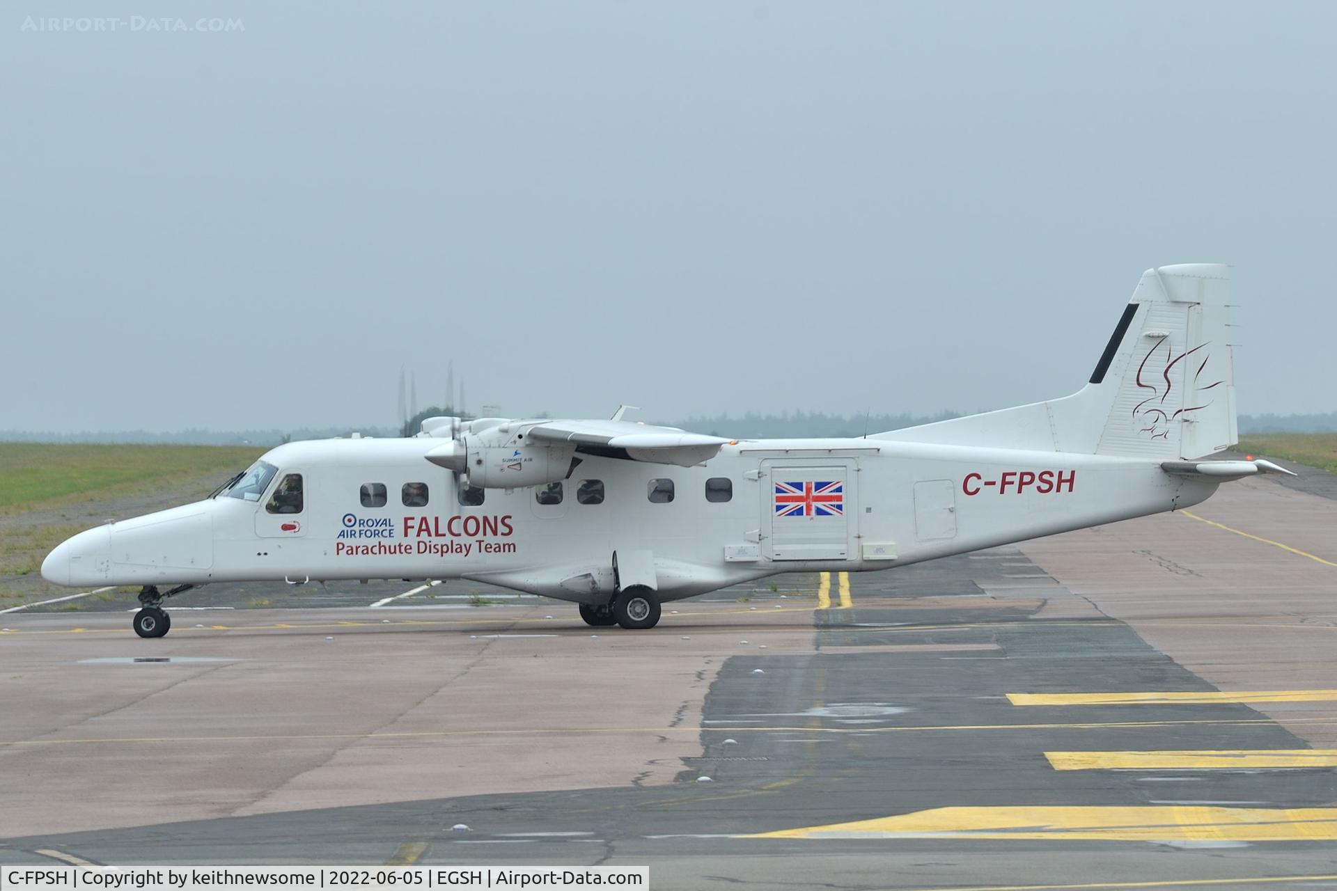 C-FPSH, 1986 Dornier 228-202 C/N 8071, Arriving at Norwich.