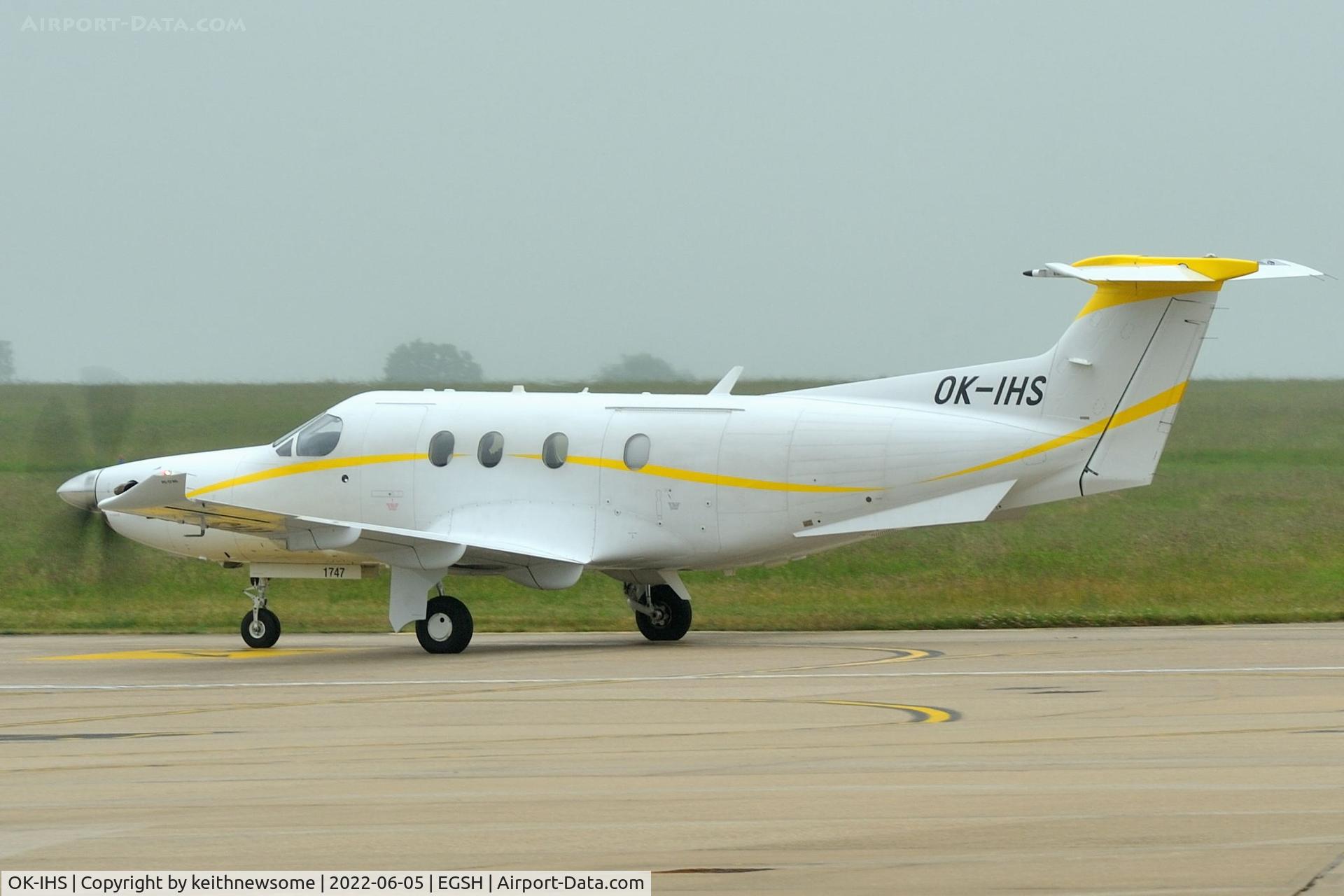 OK-IHS, 2017 Pilatus PC-12/47E NG C/N 1747, Arriving at Norwich.
