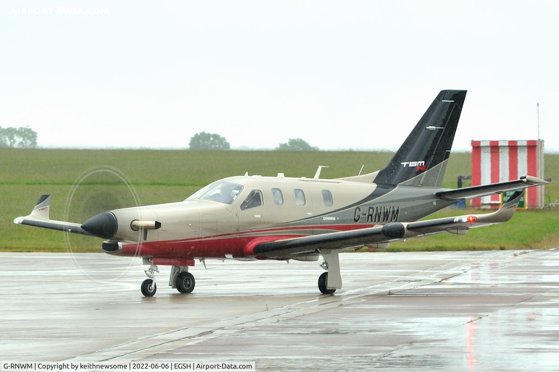 G-RNWM, 2021 Daher TBM-940 C/N 1395, Arriving at Norwich.