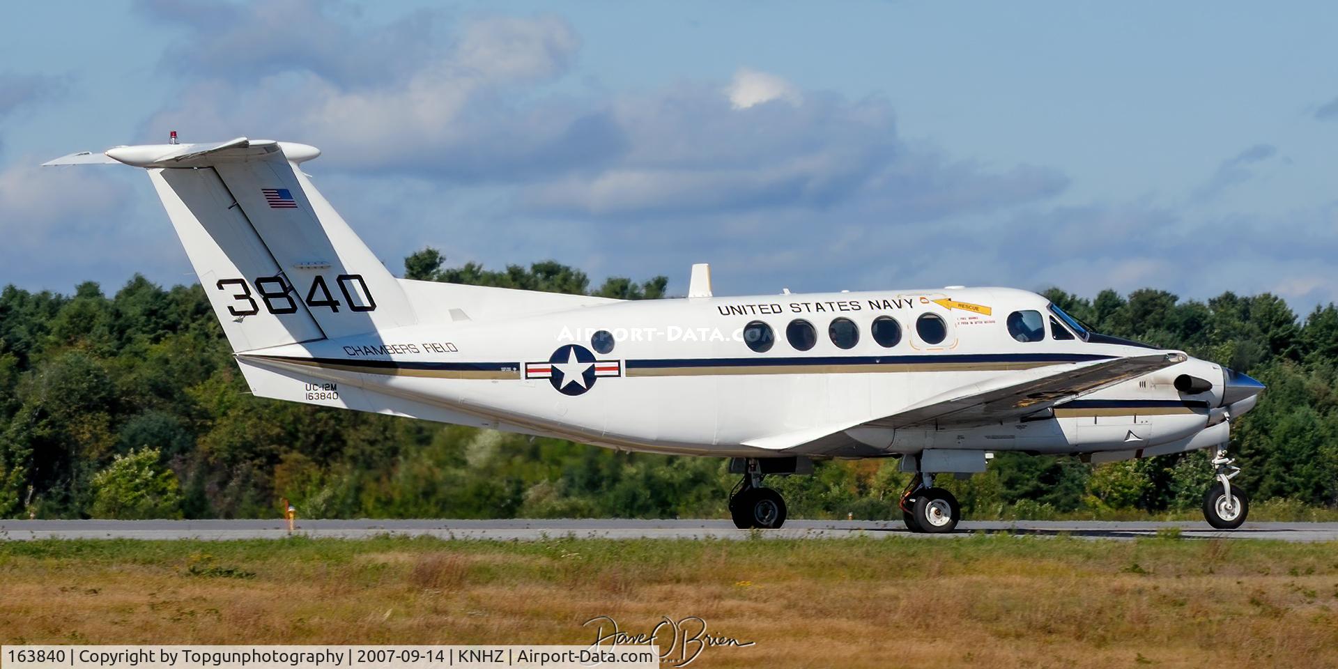 163840, 1987 Beech UC-12M Huron C/N BV-5, NAS Brunswick air show static arrival