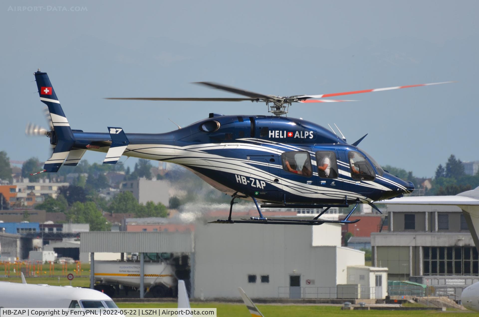 HB-ZAP, 2014 Bell 429 GlobalRanger C/N 57174, Heli Alps B429 lifting-off