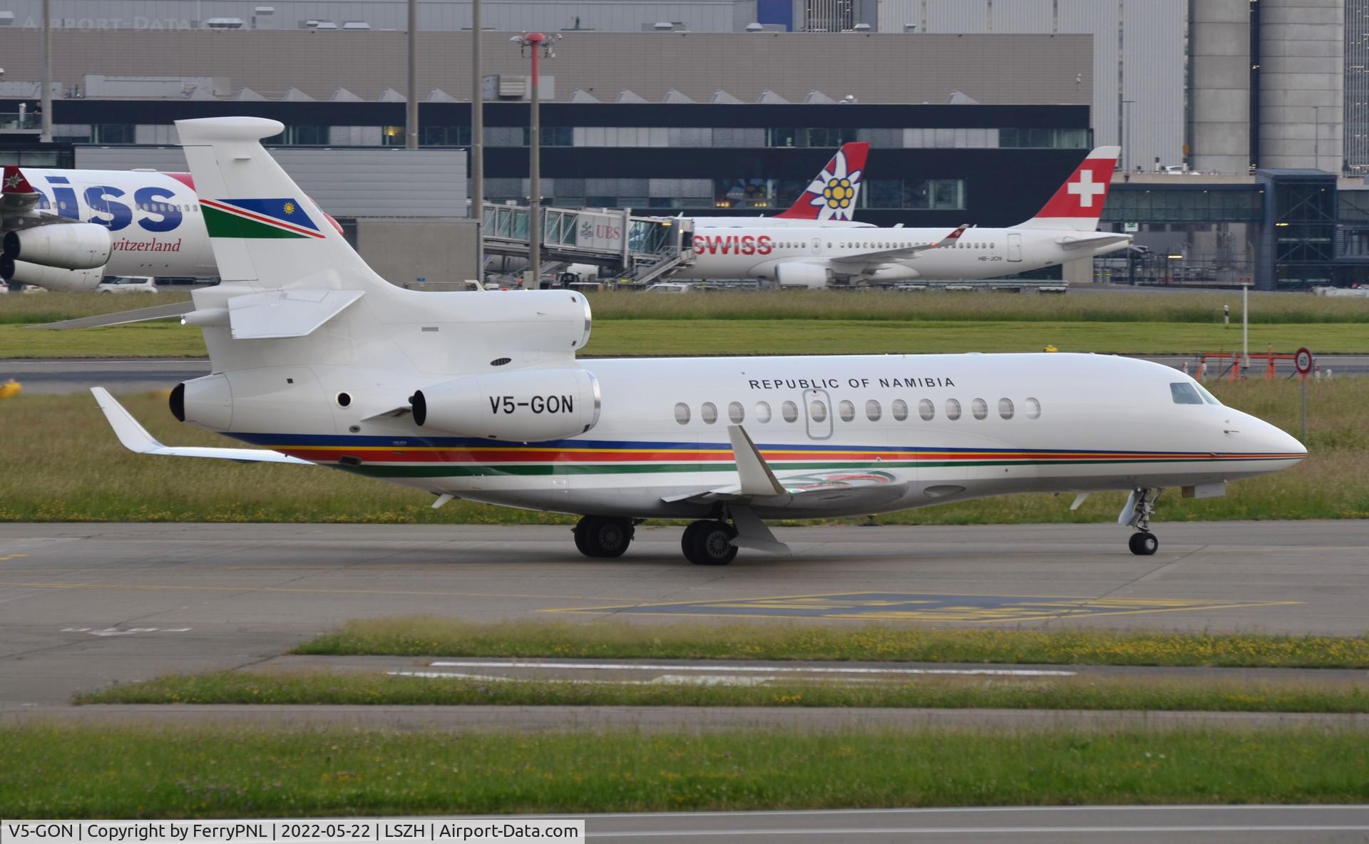 V5-GON, 2012 Dassault Falcon 7X C/N 127, Namibian government DA7X arriving