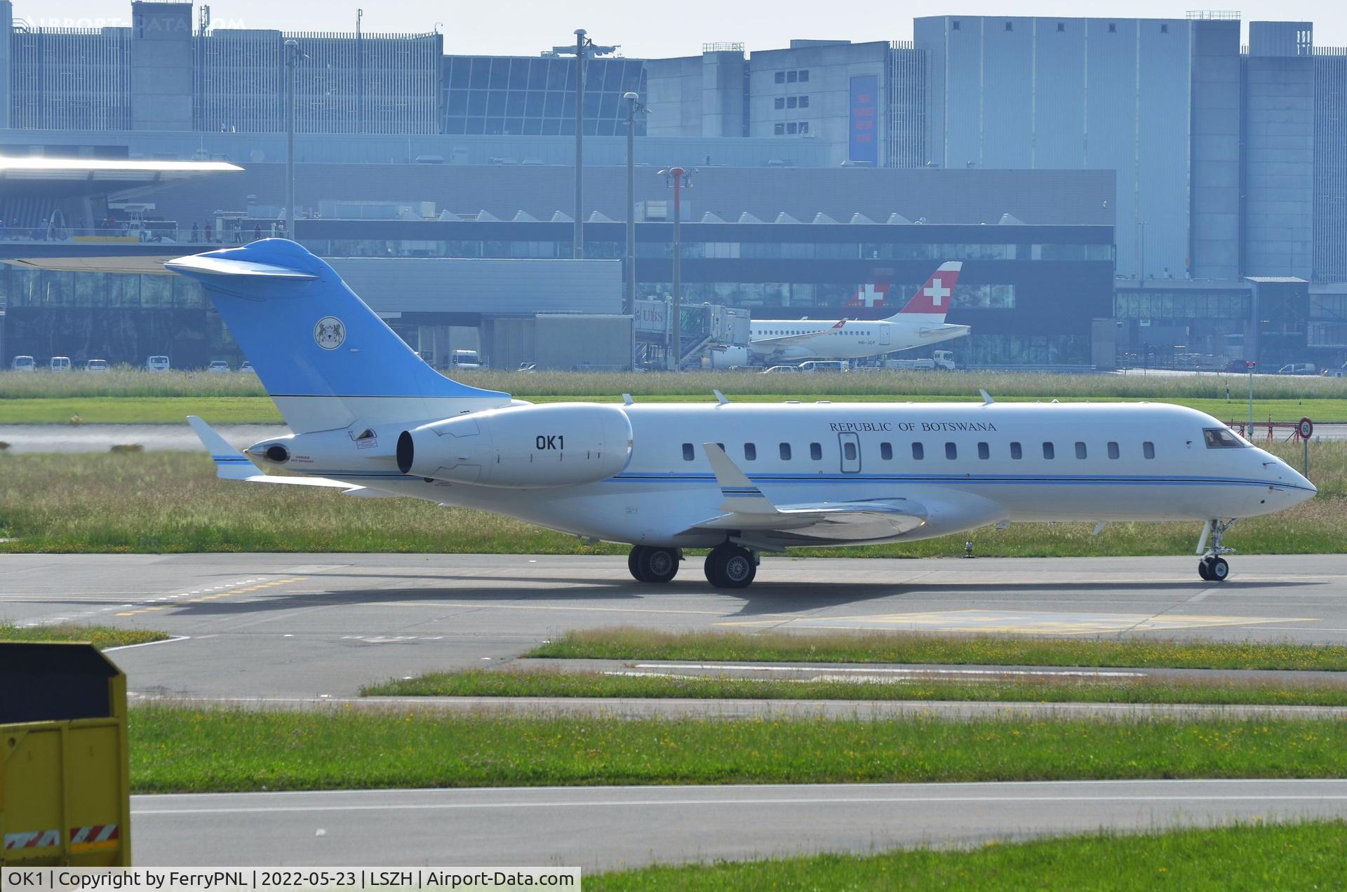 OK1, 2009 Bombardier BD-700-1A10 Global Express XRS C/N 9259, Republic of Botswana Global XRS