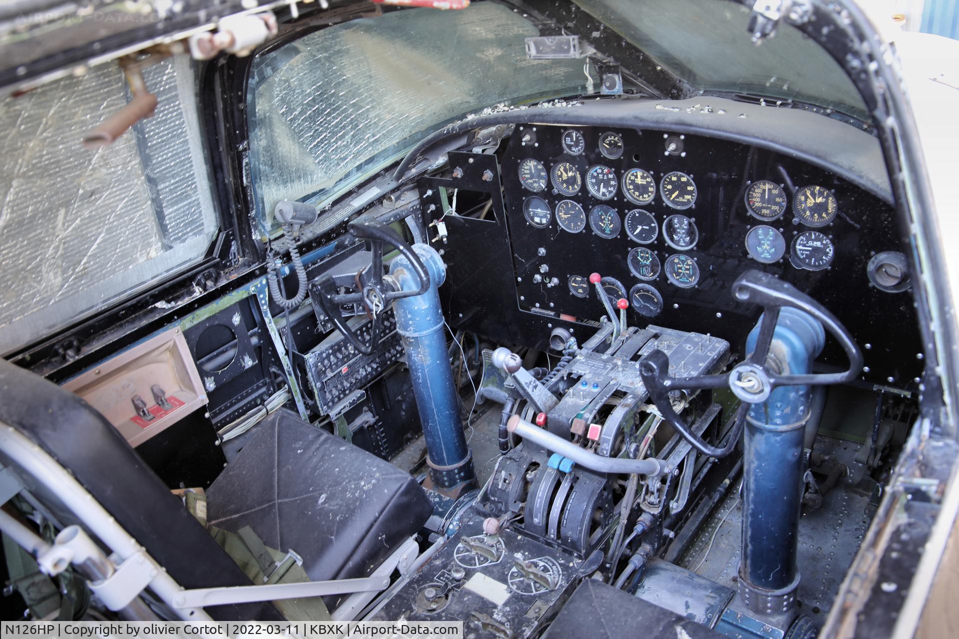 N126HP, 1944 Douglas A-26B Invader Invader C/N 27799, sad view of the cockpit, march 2022