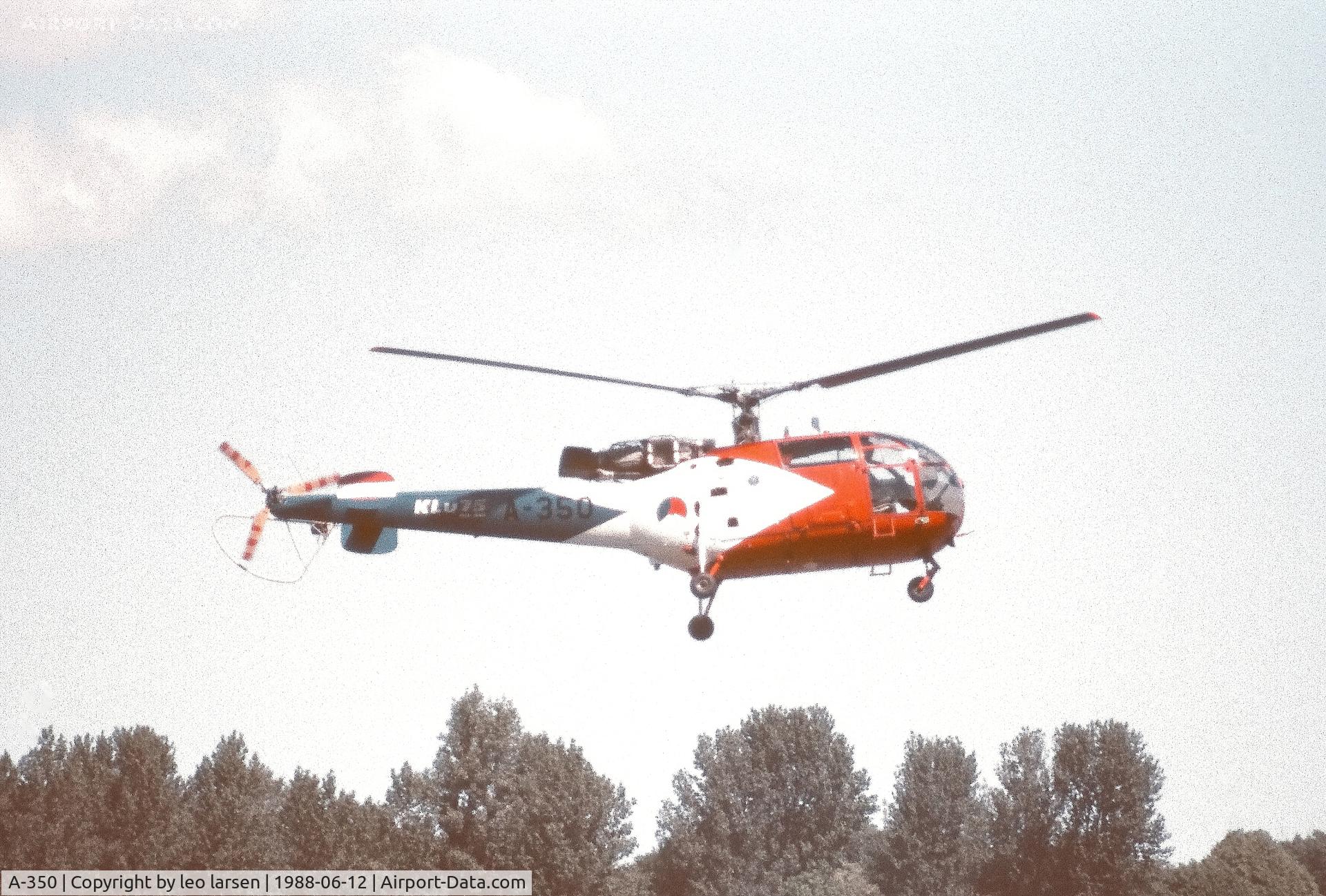 A-350, Sud SE-3160 Alouette III C/N 1350, Værløse Air Base  12.6.1988