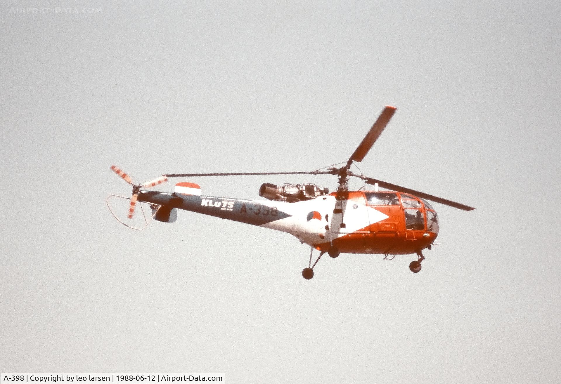 A-398, 1966 Sud Aviation SE-3160 Alouette III C/N 1398, Værløse Air Base 12.6.1988