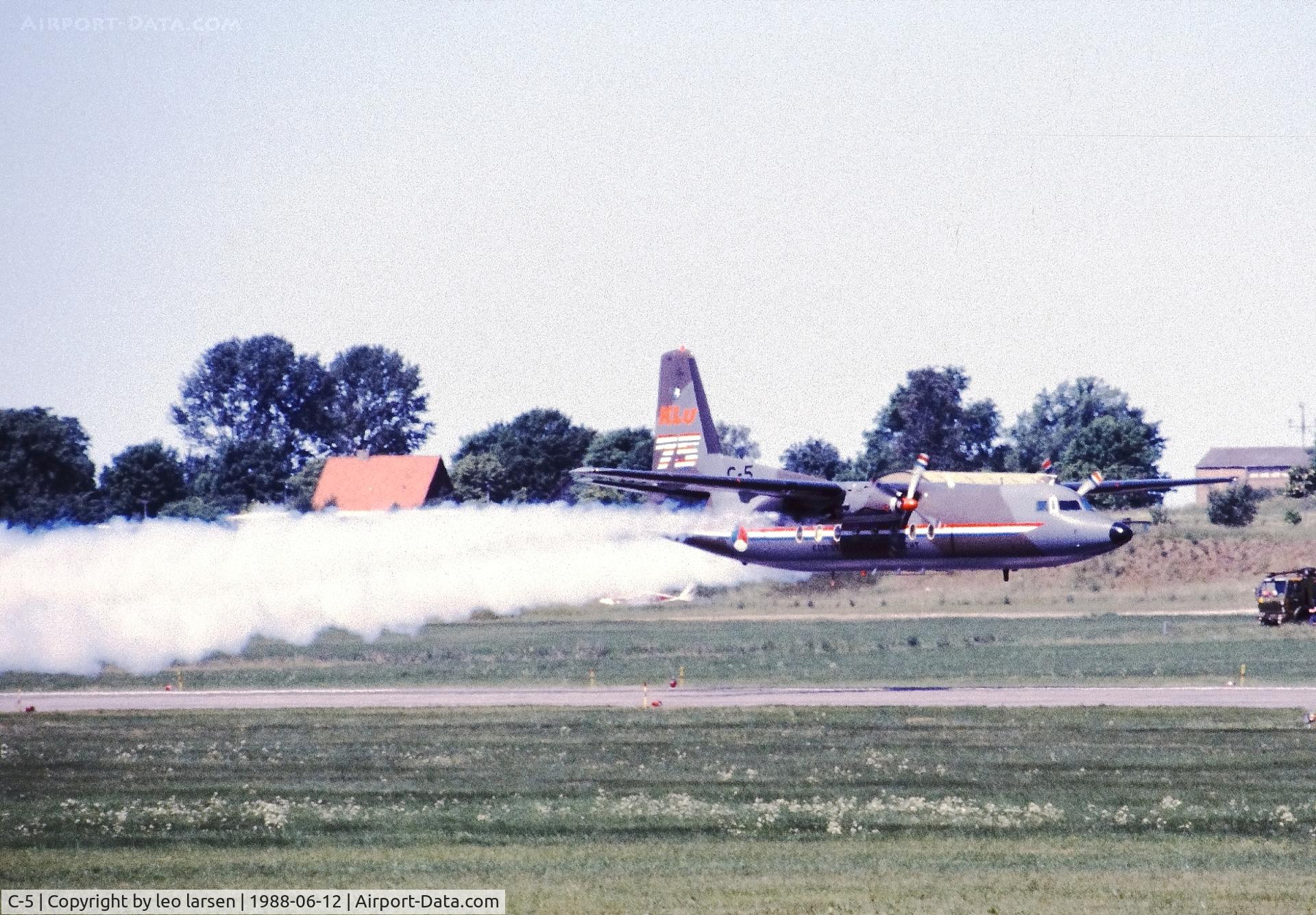 C-5, 1960 Fokker F-27-300M Troopship C/N 10155, Værløse Air Base Denmark 12.6.1988