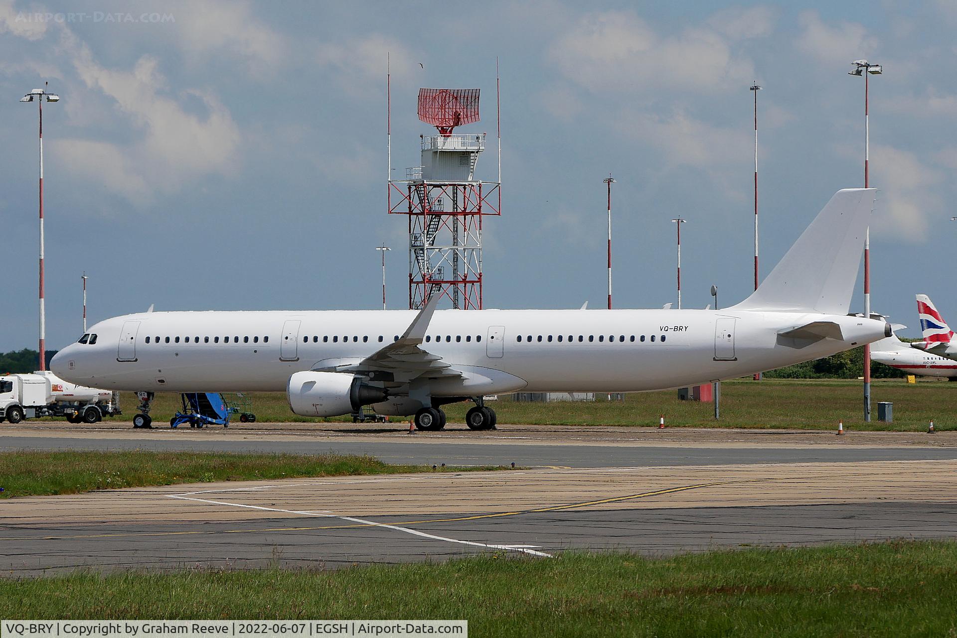 VQ-BRY, 2015 Airbus A321-211 C/N 6515, Parked at Norwich.