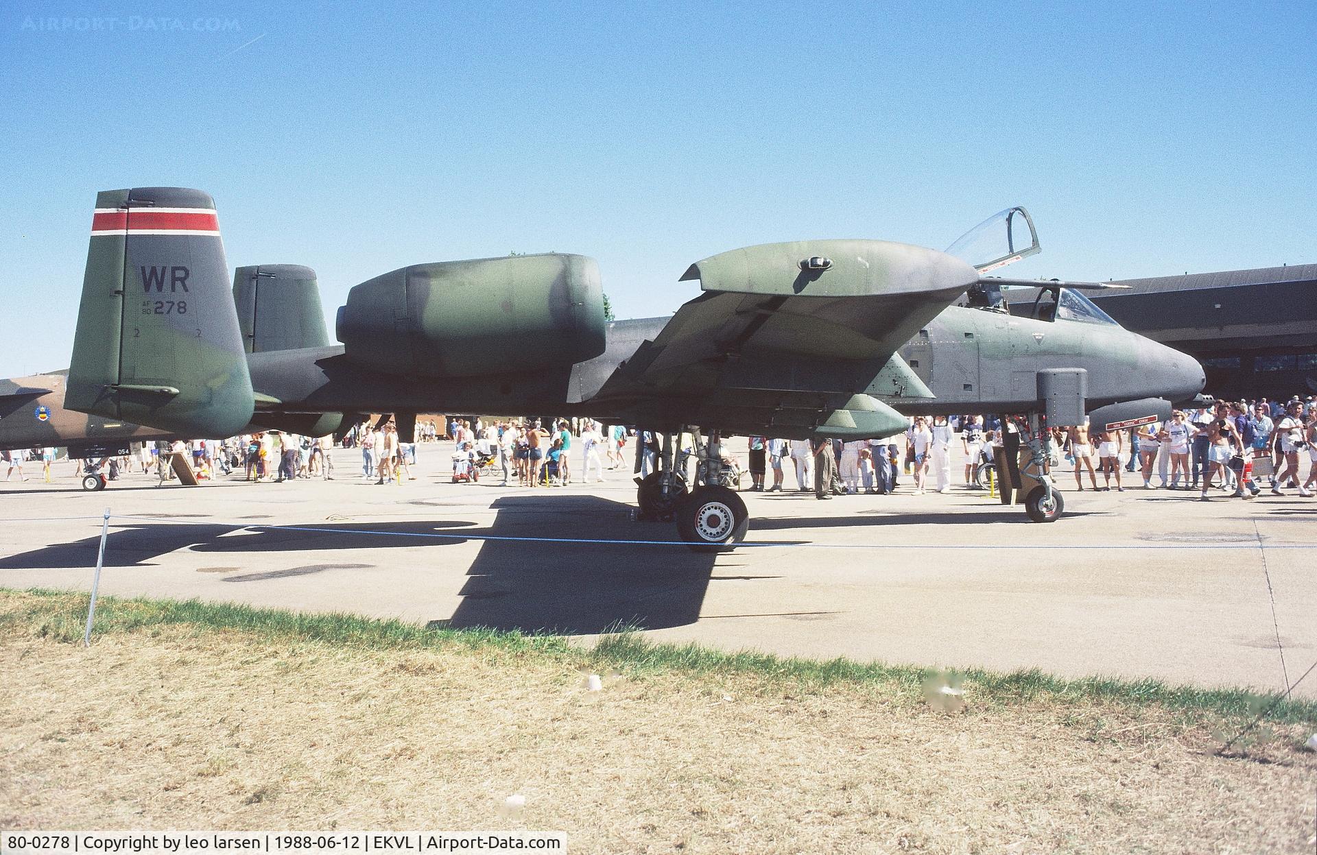 80-0278, 1980 Fairchild Republic A-10A Thunderbolt II C/N A10-0628, Værløse Air Base 12.6.1988