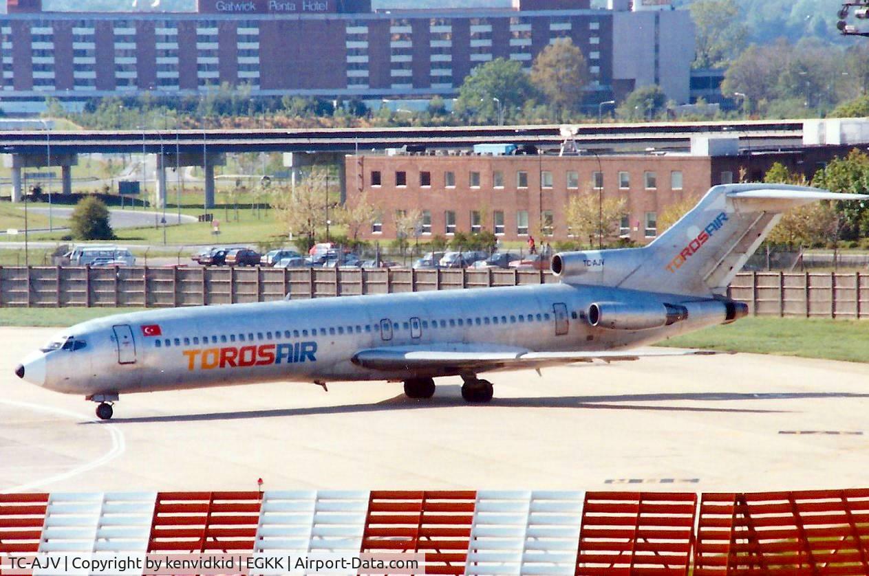 TC-AJV, Boeing 727-247 C/N 20265, At Gatwick circa 1989.