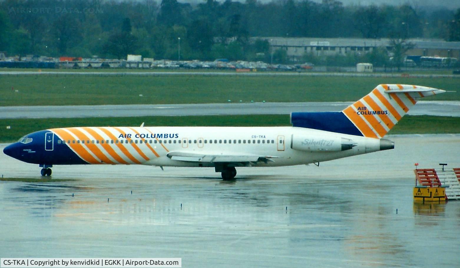 CS-TKA, 1973 Boeing 727-2J4 C/N 20765, At Gatwick circa 1989.