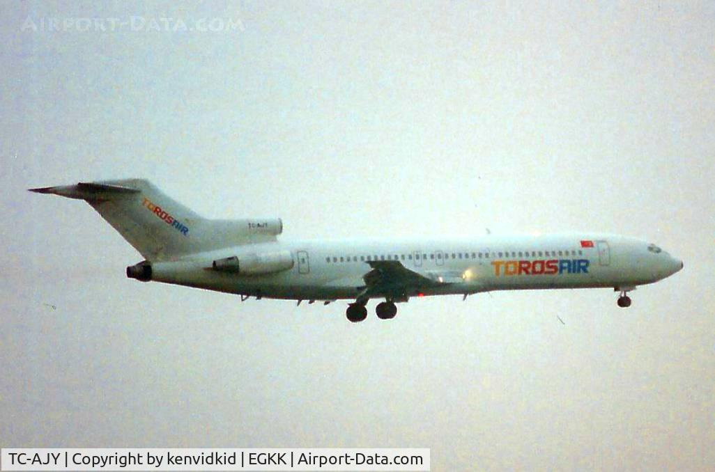 TC-AJY, 1968 Boeing 727-291 C/N 19993, At Gatwick circa 1989.