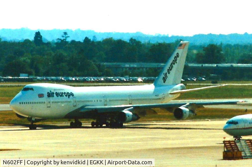 N602FF, 1970 Boeing 747-124 C/N 19734, At Gatwick circa 1989.
