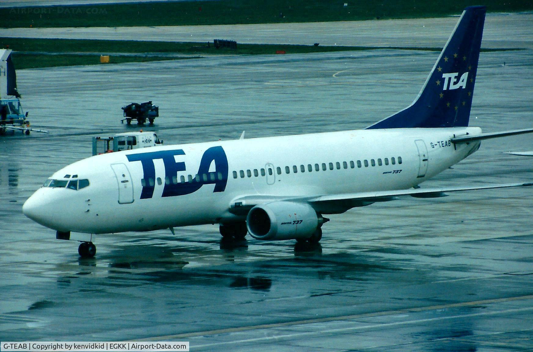 G-TEAB, 1988 Boeing 737-3Y0 C/N 23923, At Gatwick circa 1989.