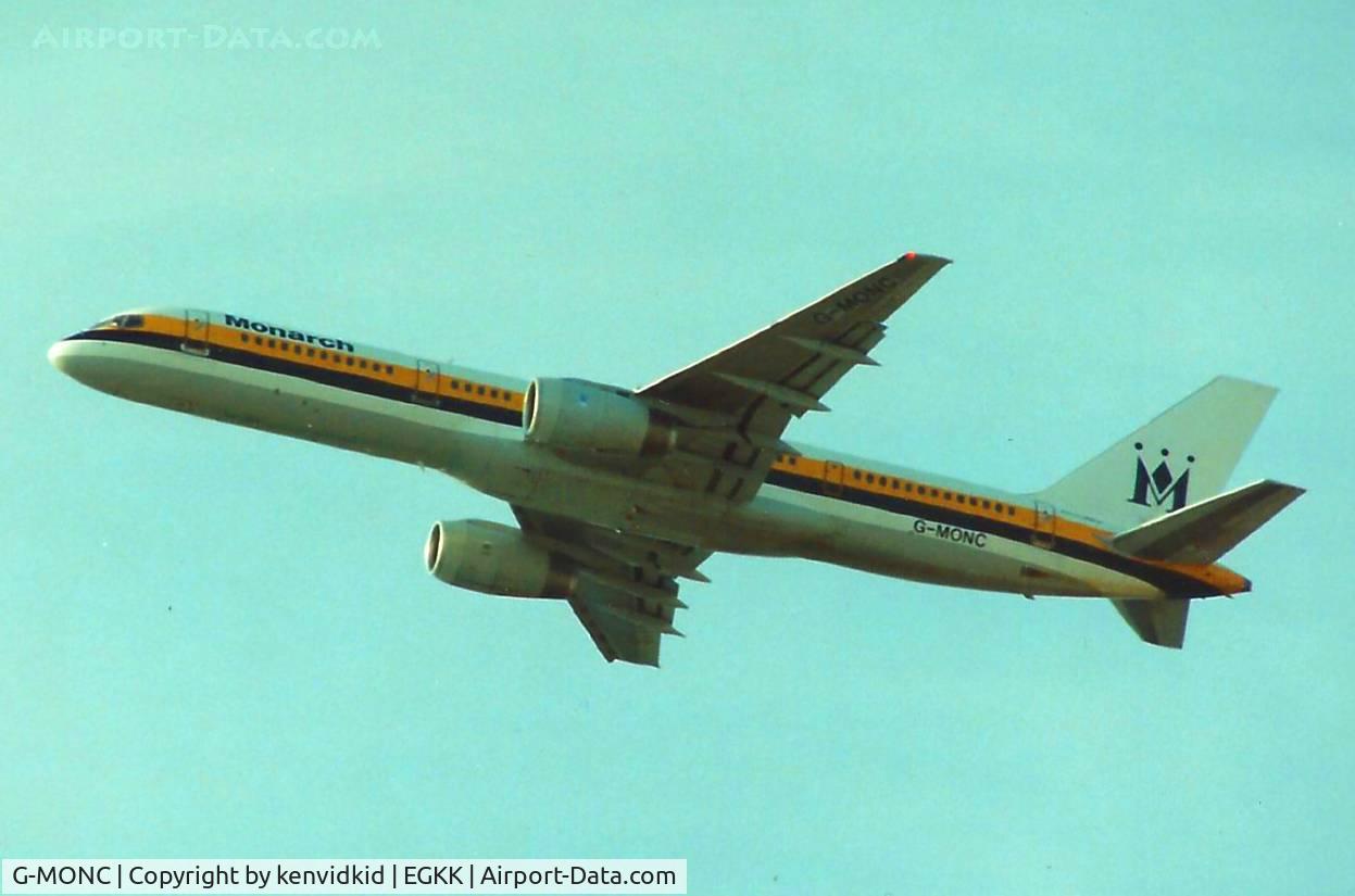 G-MONC, 1983 Boeing 757-2T7 C/N 22781, At Gatwick circa 1989.