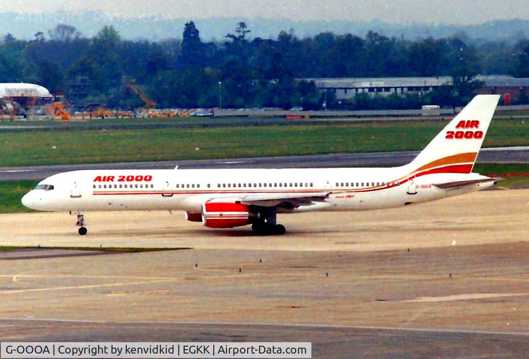 G-OOOA, 1987 Boeing 757-28A C/N 23767, At Gatwick circa 1989.