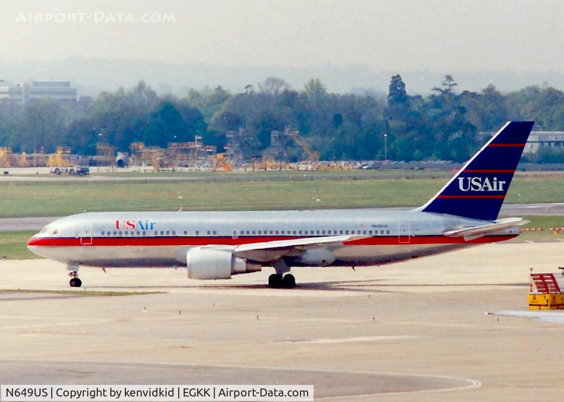 N649US, 1987 Boeing 767-201 C/N 23901, At Gatwick circa 1989.