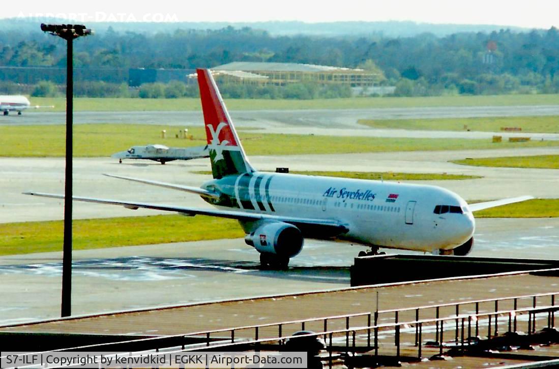 S7-ILF, 1984 Boeing 767-205 C/N 23057, At Gatwick circa 1989.