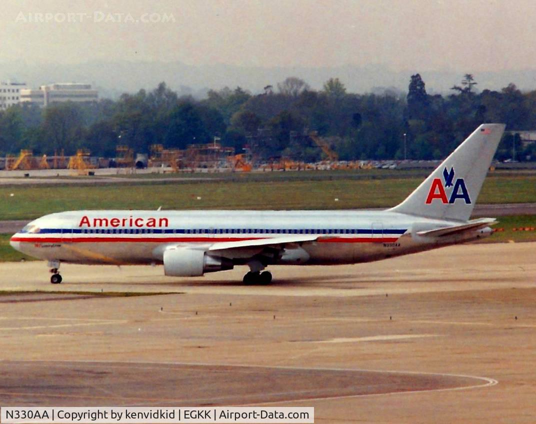 N330AA, 1987 Boeing 767-223 C/N 22330, At Gatwick circa 1989.