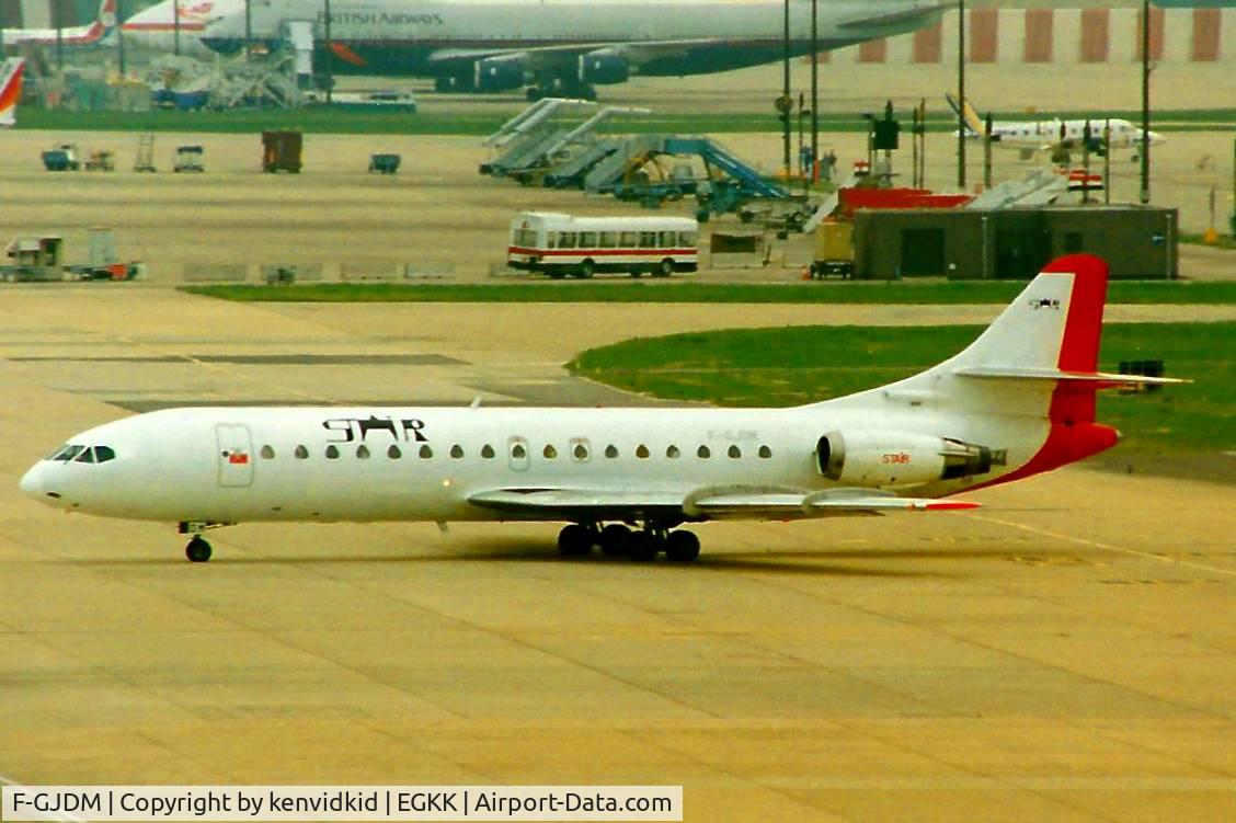 F-GJDM, 1965 Aerospatiale SE-210 Caravelle 10B3 Super B C/N 188, At Gatwick circa 1989.