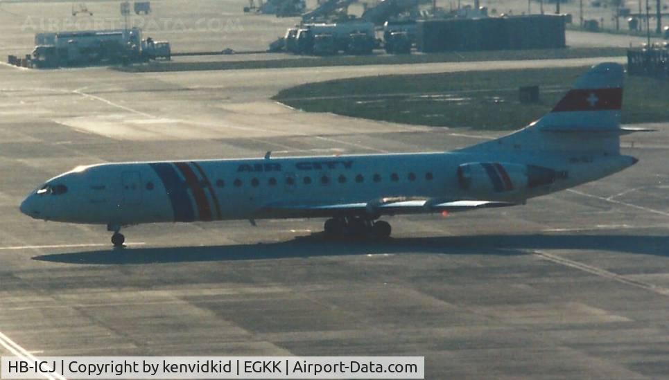 HB-ICJ, 1964 Sud Aviation SE-210 Caravelle 10B3 Super B C/N 169, At Gatwick circa 1989.