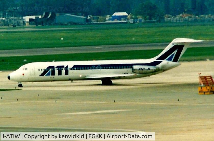 I-ATIW, 1971 Douglas DC-9-32 C/N 47533, At Gatwick circa 1989.