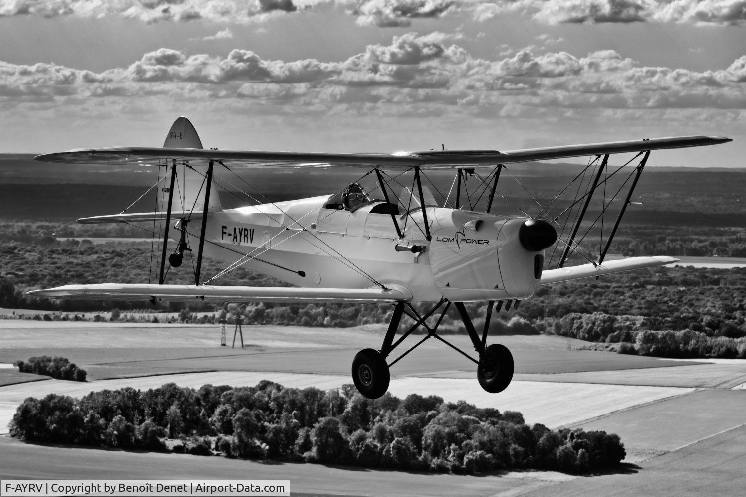F-AYRV, 1947 Stampe-Vertongen SV-4E C/N 480, Return flight from Plessis-Belleville. Picture courtesy Benoît Denet.