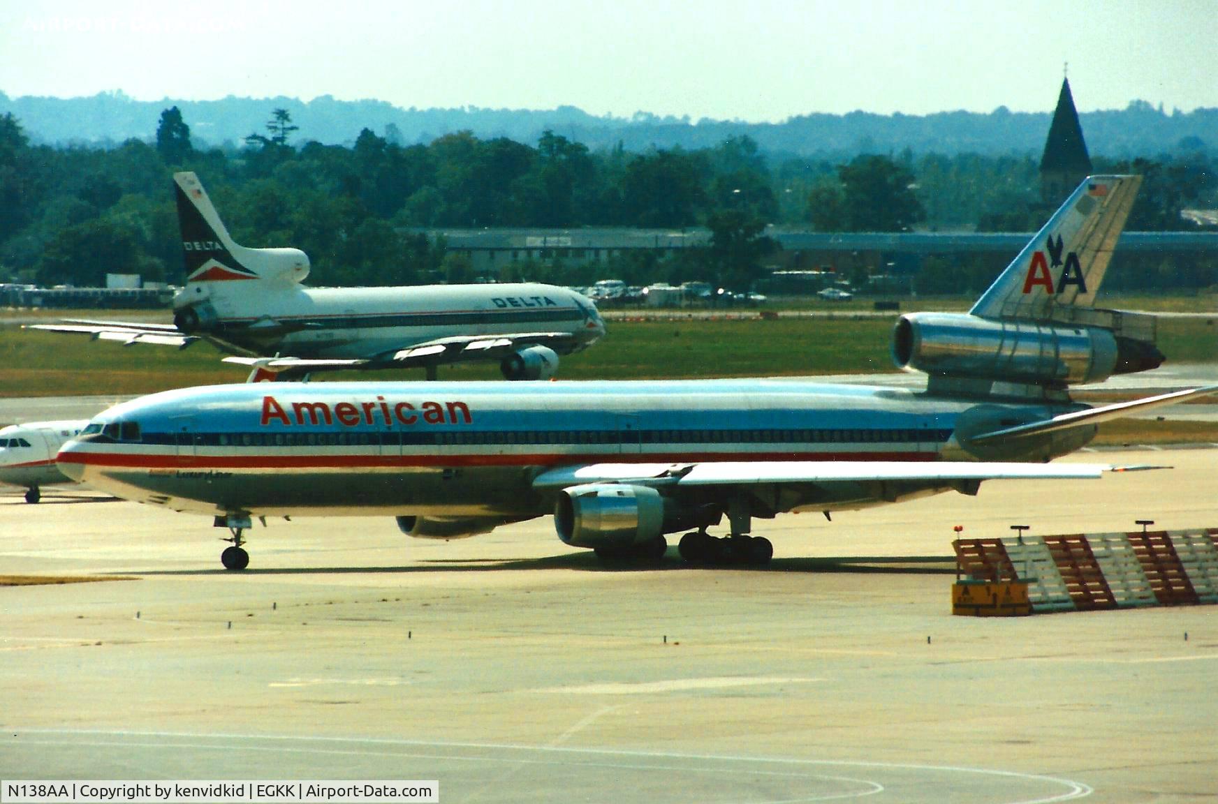 N138AA, 1974 Douglas DC-10-30 C/N 46911, At Gatwick circa 1989.