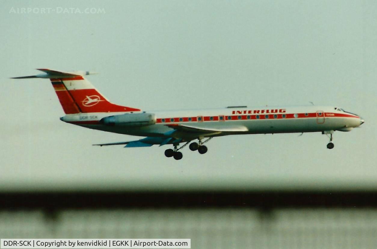 DDR-SCK, 1971 Tupolev TU-134AK C/N 1351304, At Gatwick circa 1989.