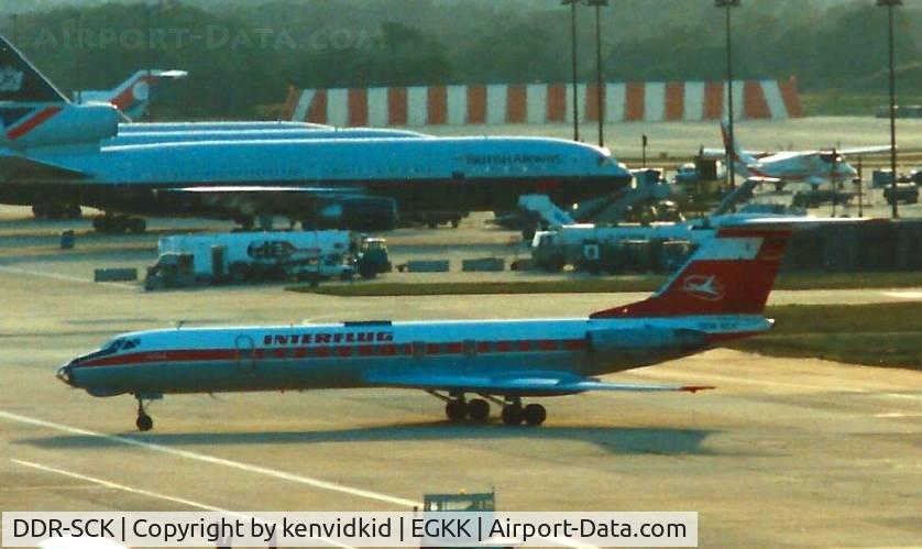 DDR-SCK, 1971 Tupolev TU-134AK C/N 1351304, At Gatwick circa 1989.