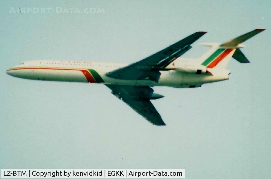 LZ-BTM, 1977 Tupolev Tu-154B C/N 77A209, At Gatwick circa 1989.