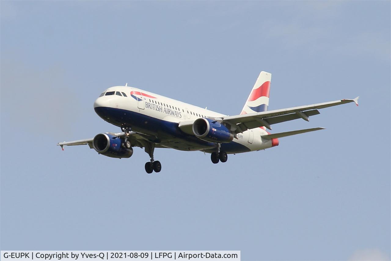 G-EUPK, 2000 Airbus A319-131 C/N 1236, Airbus A319-131, Short approach rwy26L, Roissy Charles De Gaulle airport (LFPG-CDG)