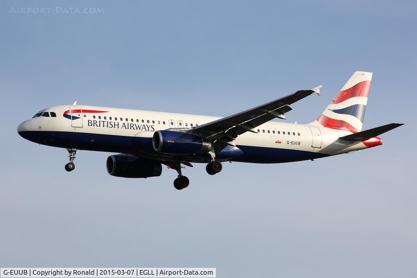 G-EUUB, 2002 Airbus A320-232 C/N 1689, at lhr