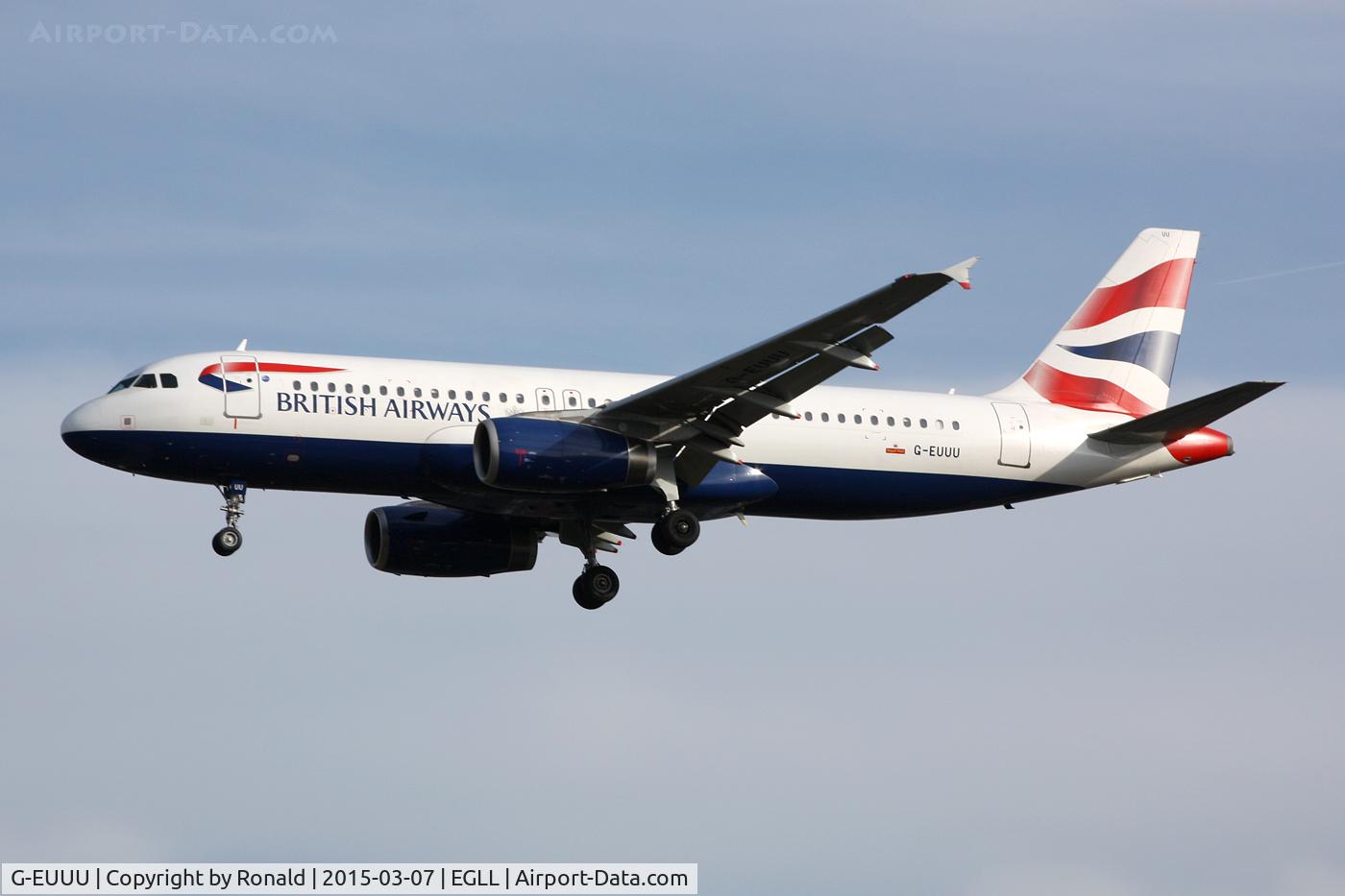 G-EUUU, 2008 Airbus A320-232 C/N 3351, at lhr