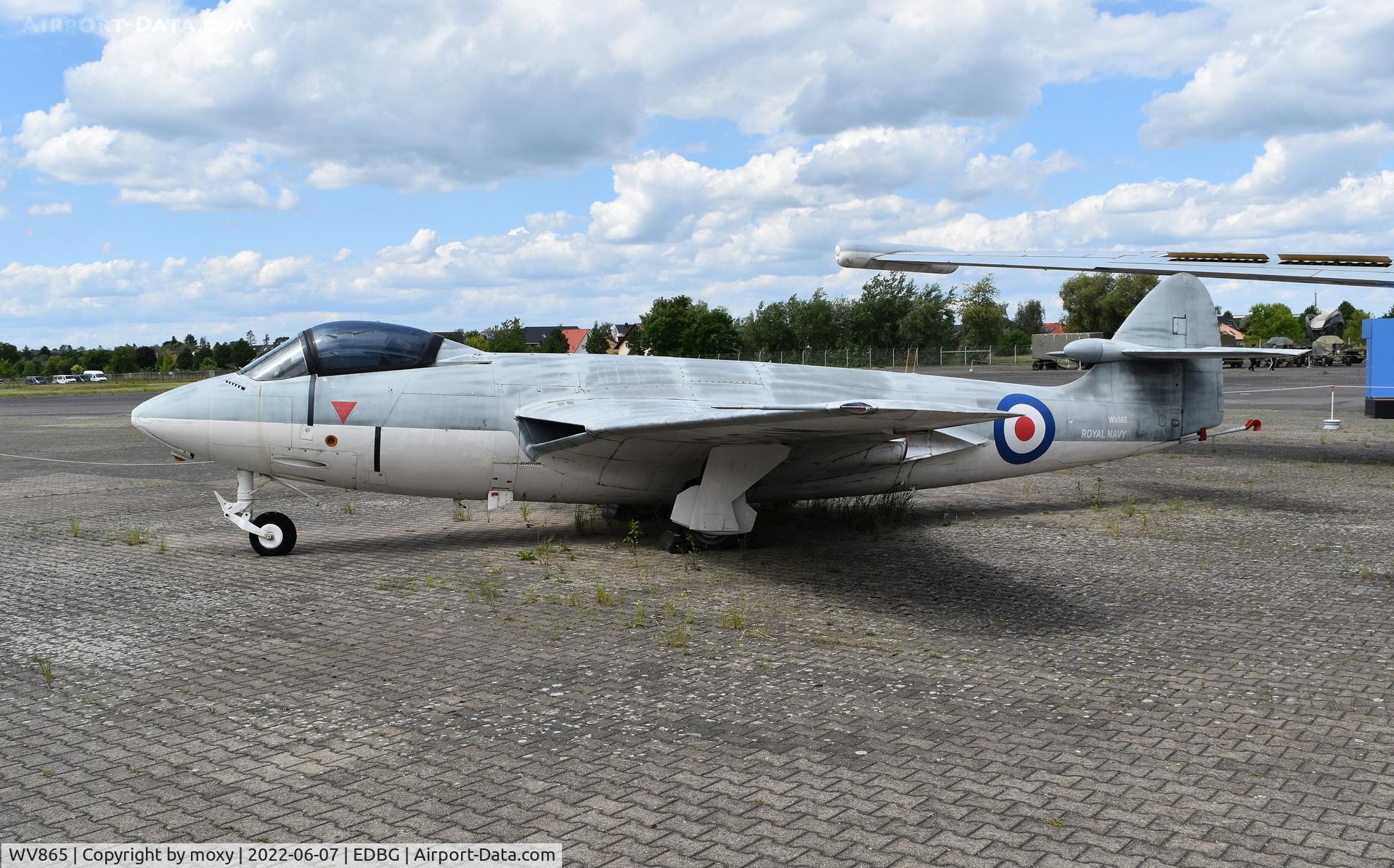 WV865, 1954 Hawker Sea Hawk FGA.6 C/N 6110, Hawker Sea Hawk FGA.6 on display at the former RAF Gatow near Berlin. Last saw this aircraft in August 1965 at Hurn EGHH when operating for the Fleet Requirements Unit managed by Airwork.  