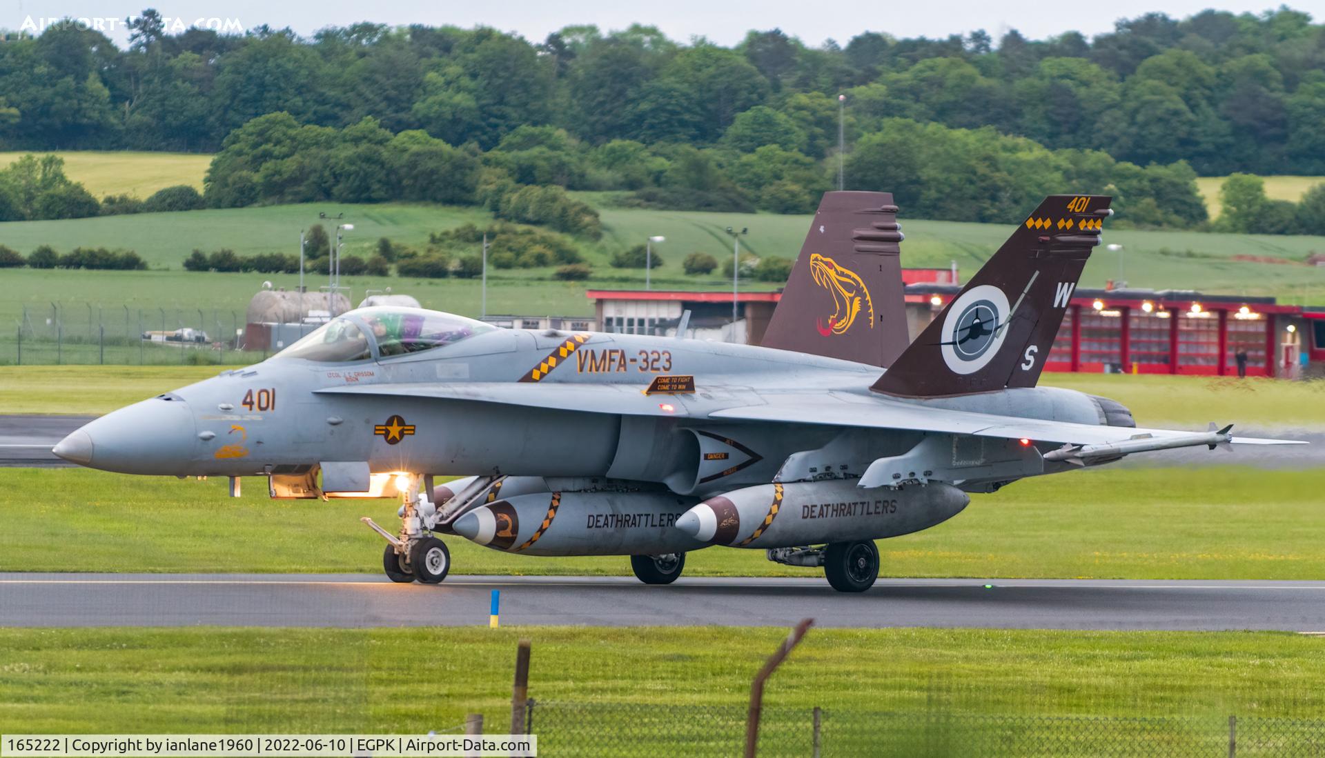 165222, McDonnell Douglas F/A-18C Hornet C/N 1406/C447, VMFA-323 Death Rattlers at Prestwick