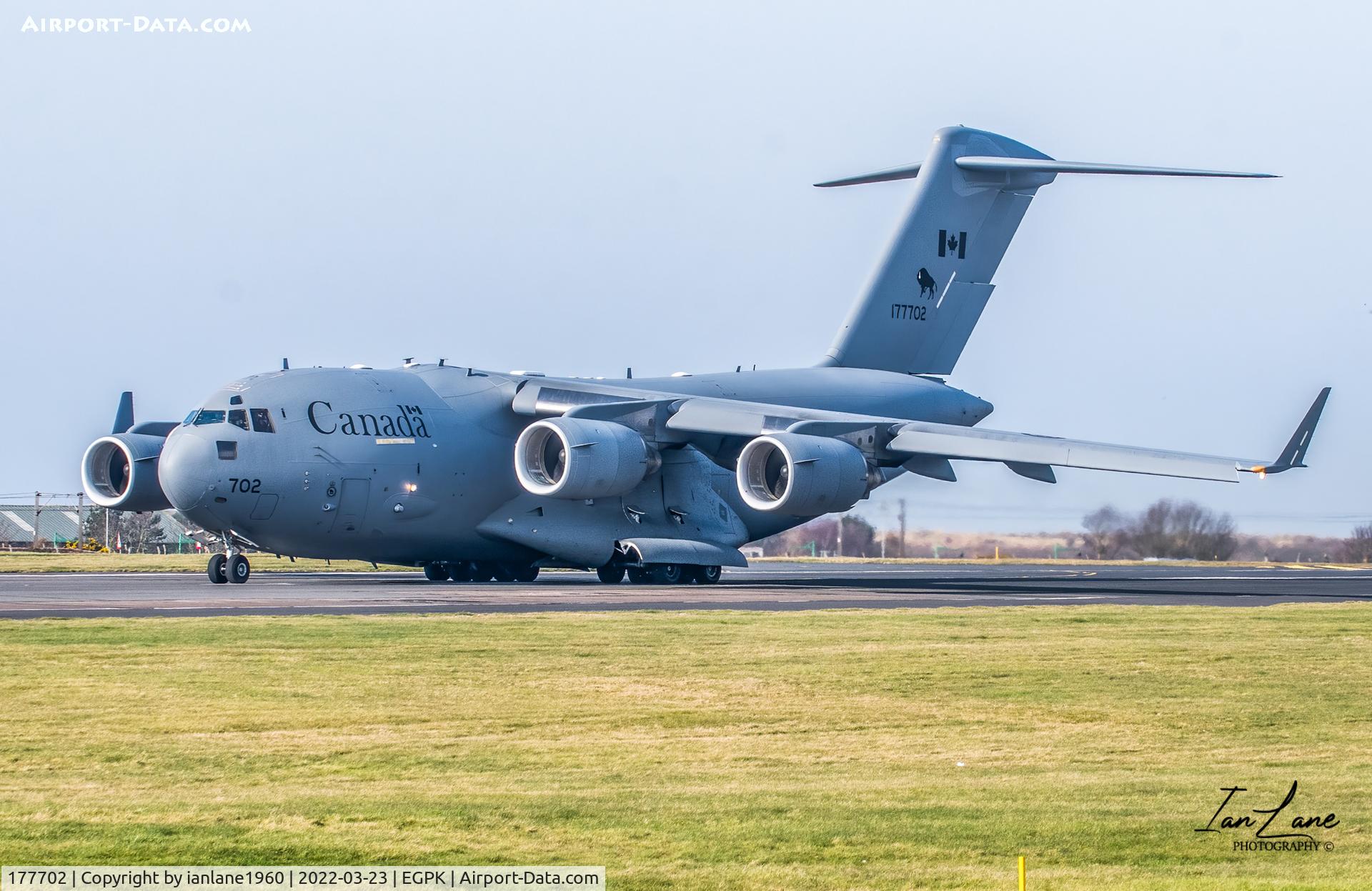 177702, 2007 Boeing CC-177 Globemaster III C/N F-180, Canforce at Prestwick