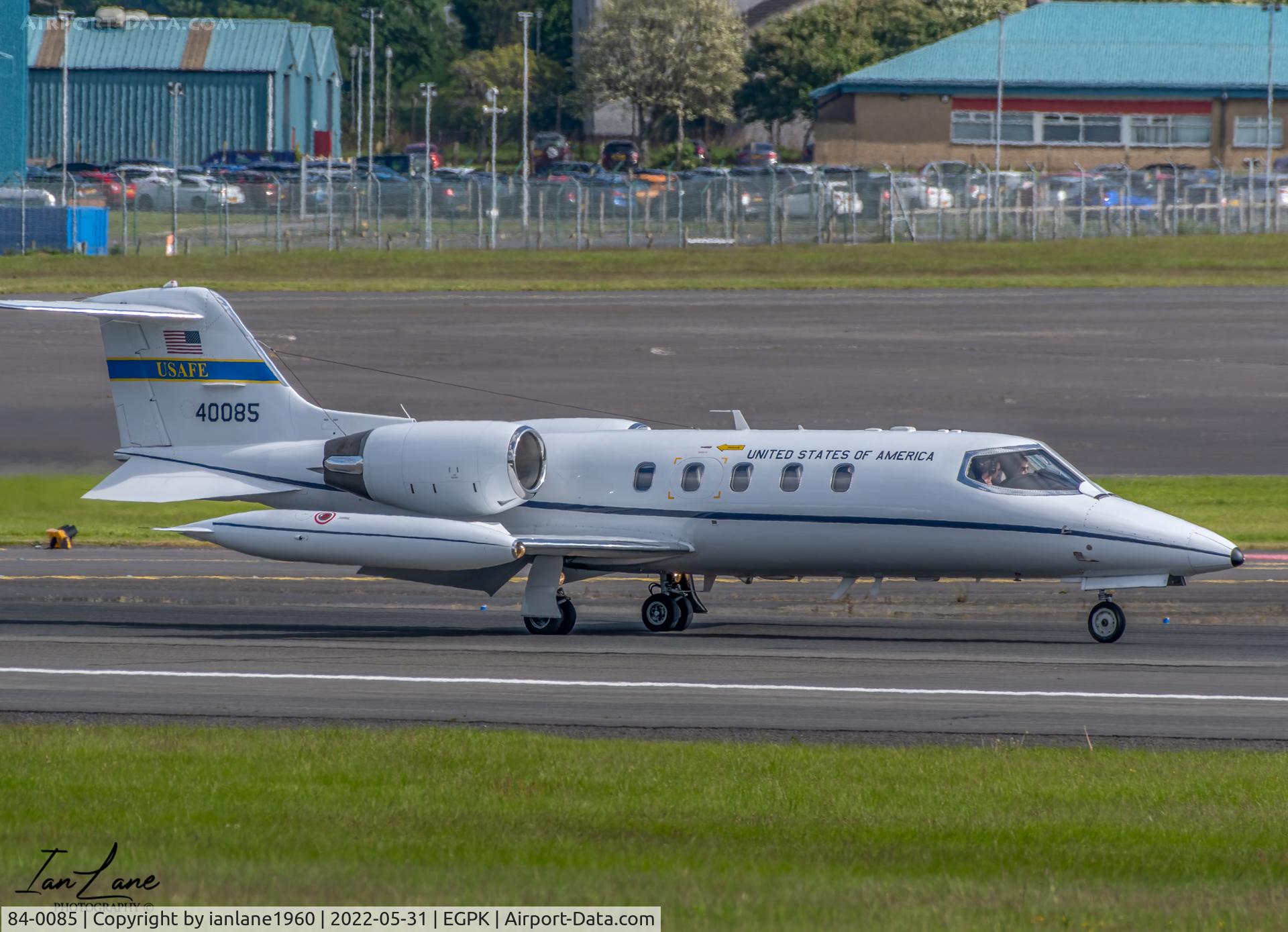 84-0085, 1984 Gates Learjet C-21A C/N 35A-531, USAFE at Prestwick