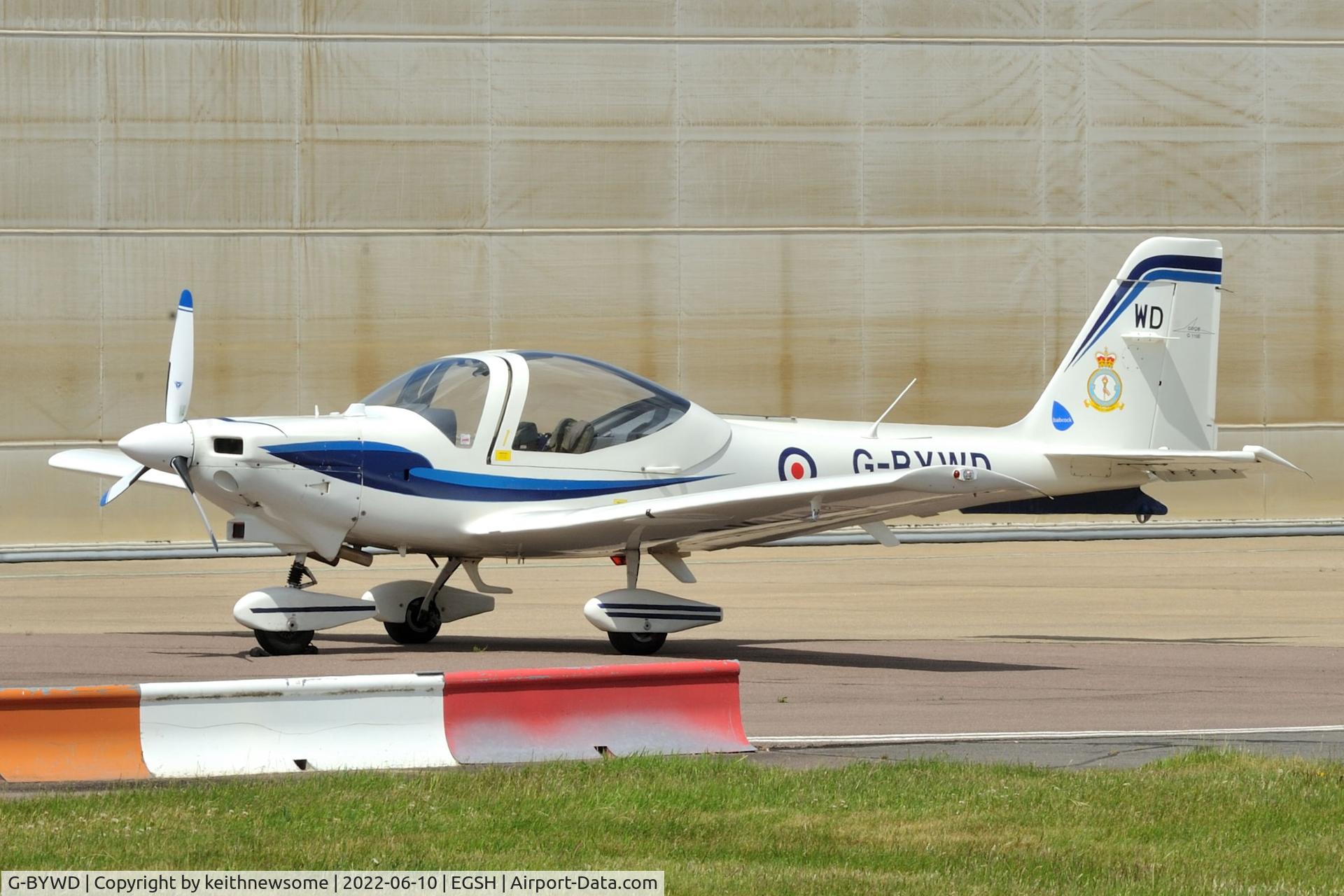 G-BYWD, 2000 Grob G-115E Tutor T1 C/N 82139/E, Parked at Norwich.