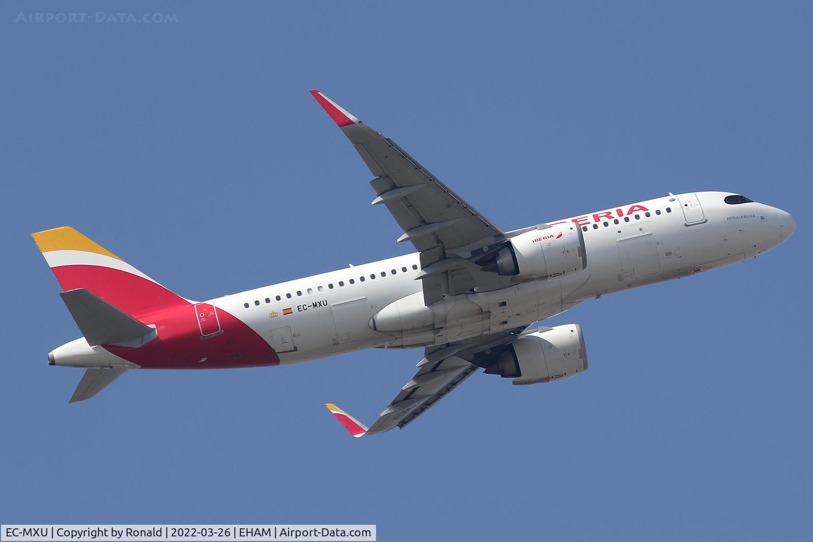 EC-MXU, 2018 Airbus A320-251N C/N 8221, at spl