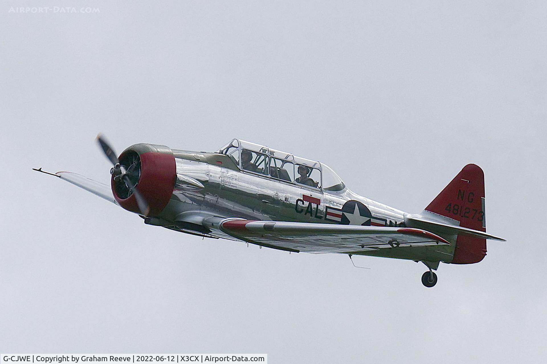 G-CJWE, 1952 Canadian Car & Foundry T-6 Harvard Mk.4 C/N CCF4-97, Over head at Northrepps.