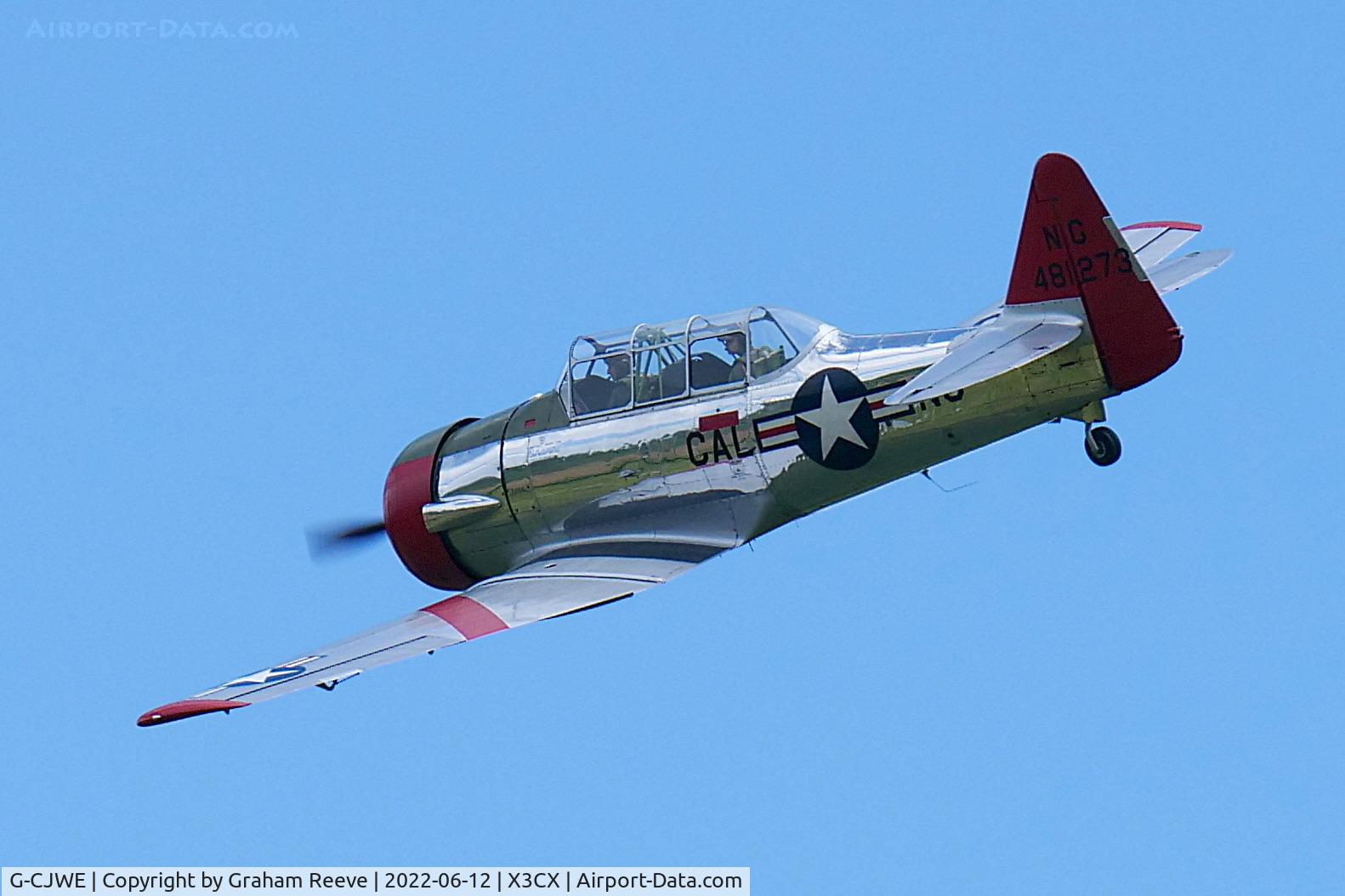 G-CJWE, 1952 Canadian Car & Foundry T-6 Harvard Mk.4 C/N CCF4-97, Over head at Northrepps.