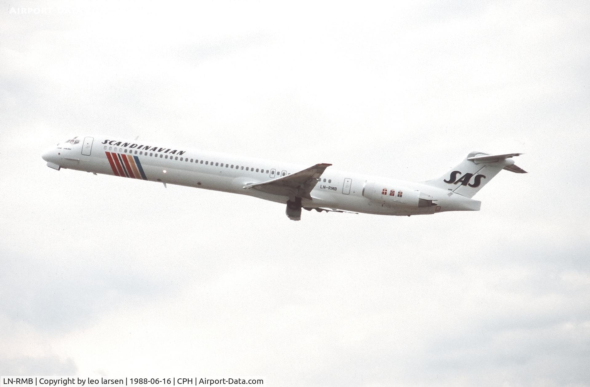 LN-RMB, 1987 McDonnell Douglas MD-83 (DC-9-83) C/N 49557, Copenhagen 15.6.1988