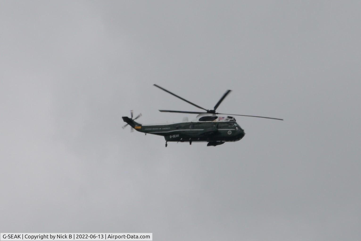 G-SEAK, 1977 Westland Sea King HAR.3 C/N WA854, Flying over Wiltshire