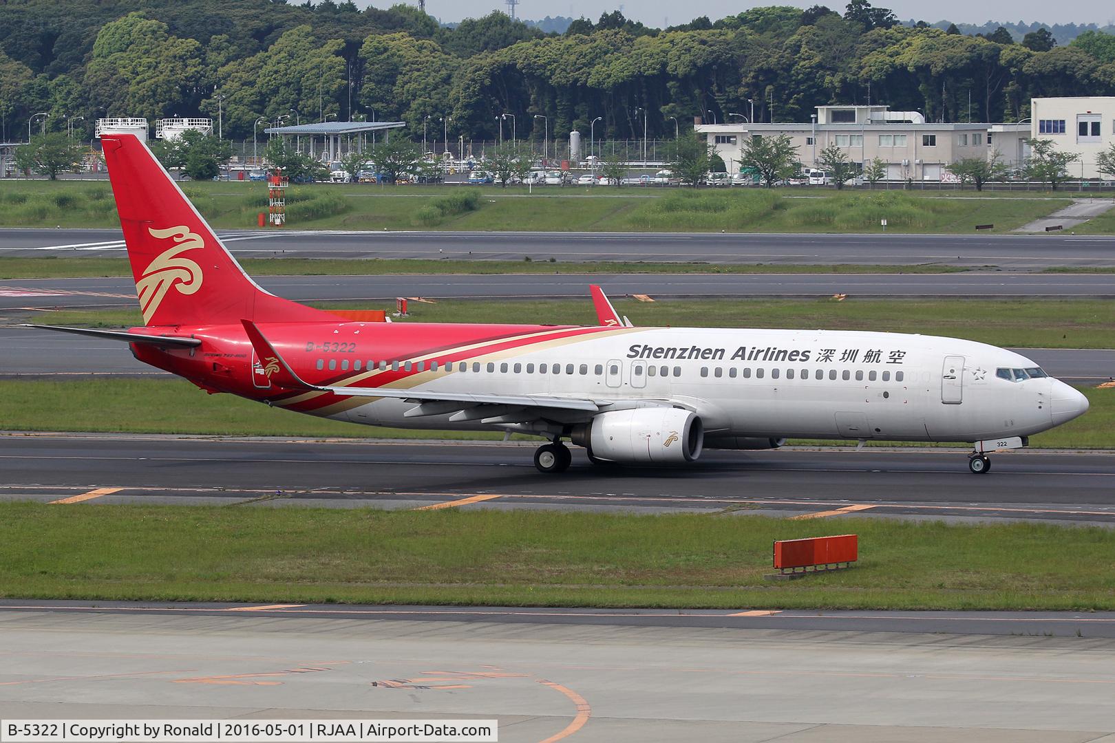 B-5322, 2007 Boeing 737-86N C/N 32688, at nrt