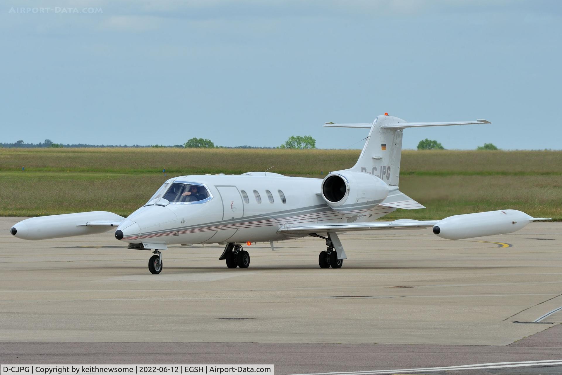 D-CJPG, 1977 Learjet 35A C/N 108, Arriving at Norwich from Cork, Ireland.