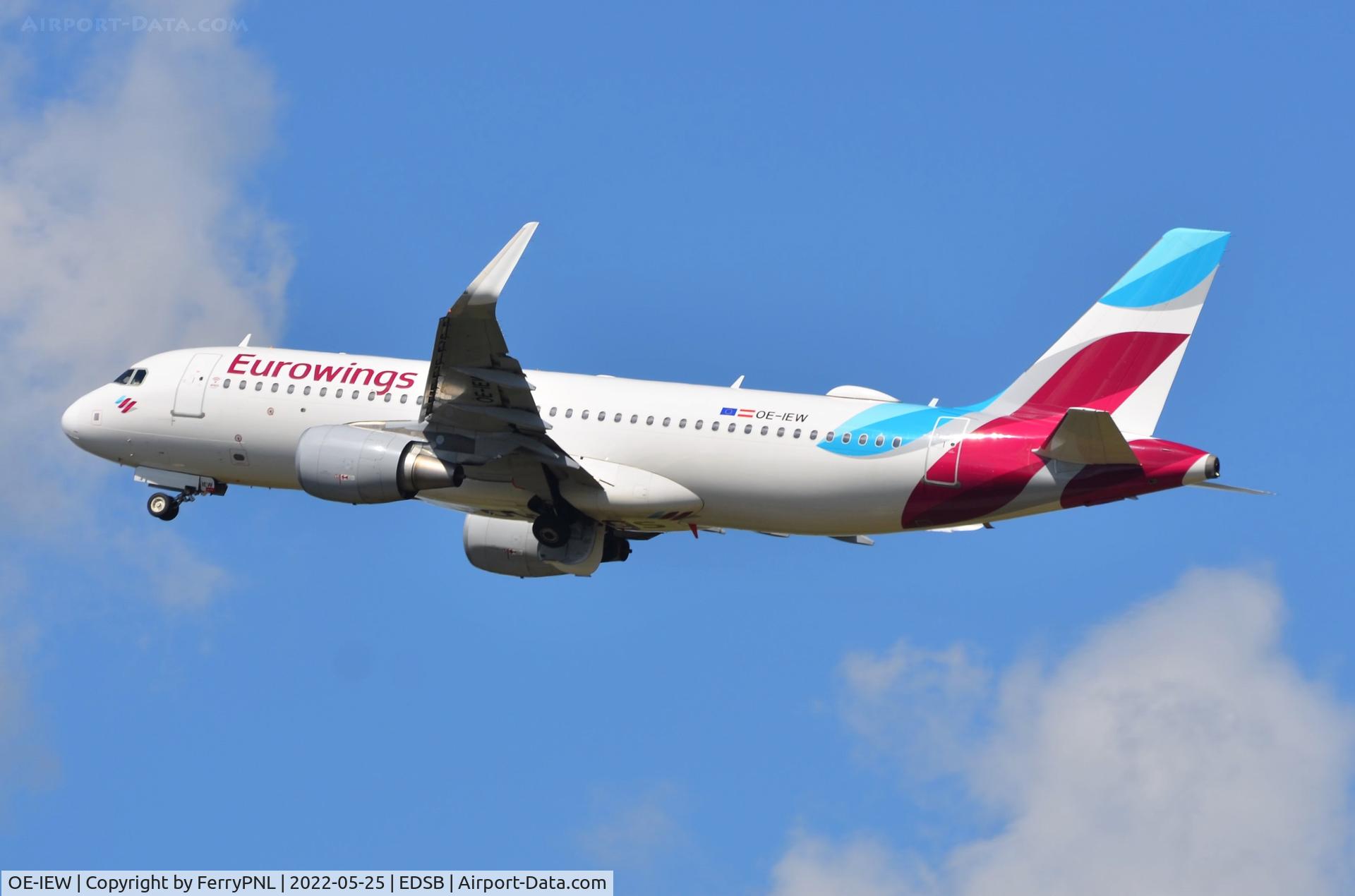OE-IEW, 2016 Airbus A320-214 C/N 7148, Eurowings A320 departing FKB