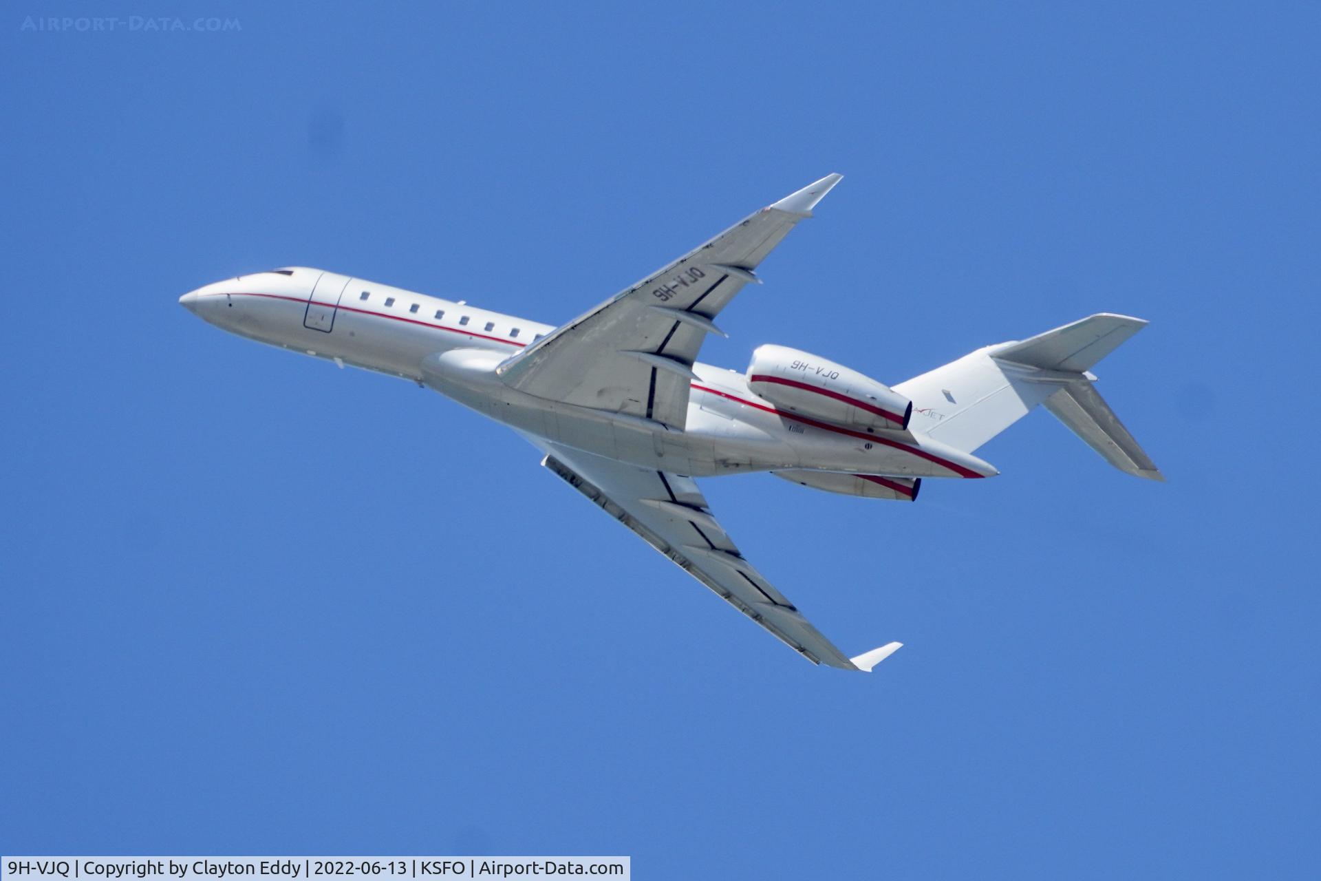 9H-VJQ, 2015 Bombardier BD-700-1A10 Global 6000 C/N 9691, Sky Terrace SFO 2022.
